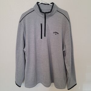 Callaway Gray 1/4 Zip Pullover Long Sleeve Golf Shirt Sz. EXL